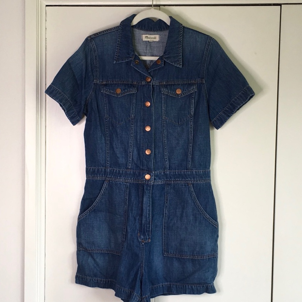 Madewell Denim Short Sleeve Romper